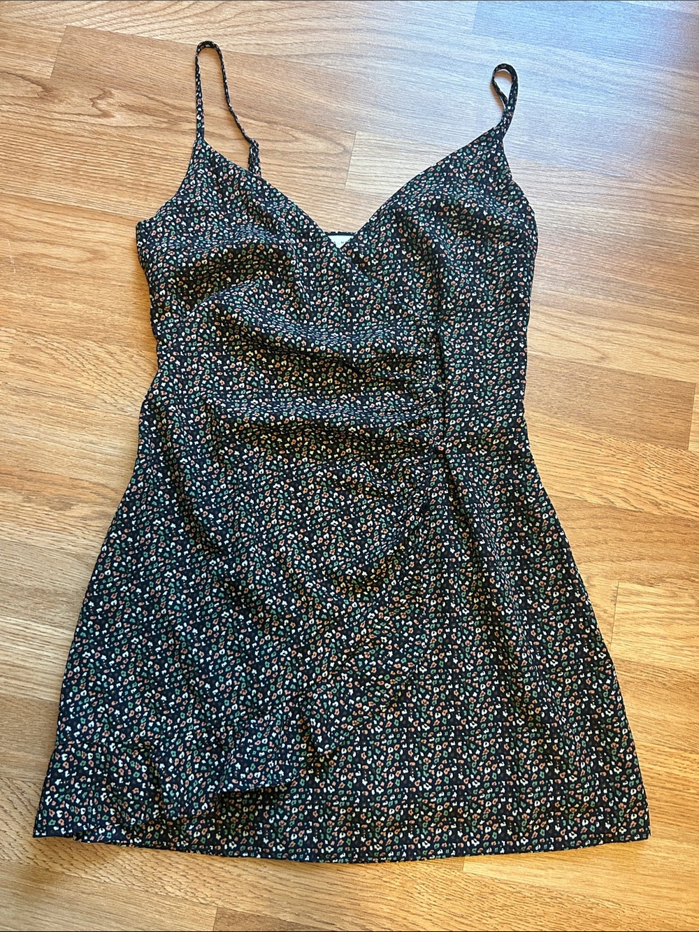 La Hearts Navy Slip mini Dress with Pink, Blue, and Cream Dots.Size XS